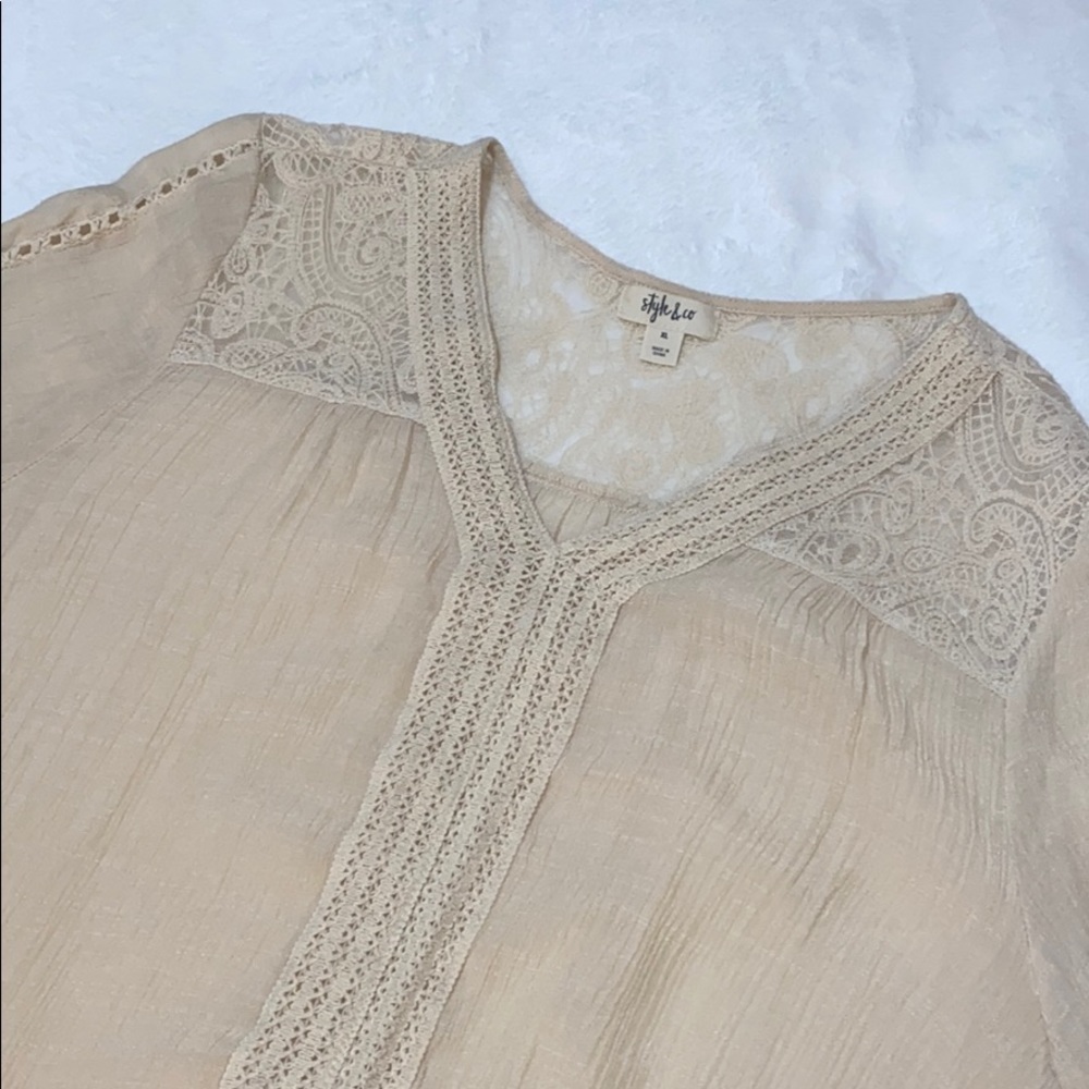Style & Co Beige Blouse